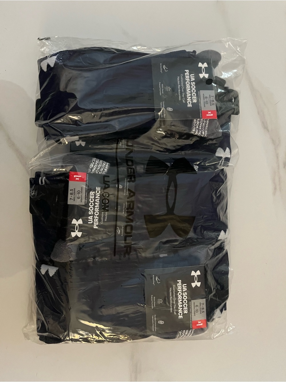 Under Armour Men’s Navy Athletic Soccer Socks - 6 pairs
